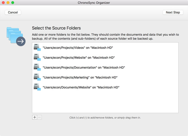 selective folder backup